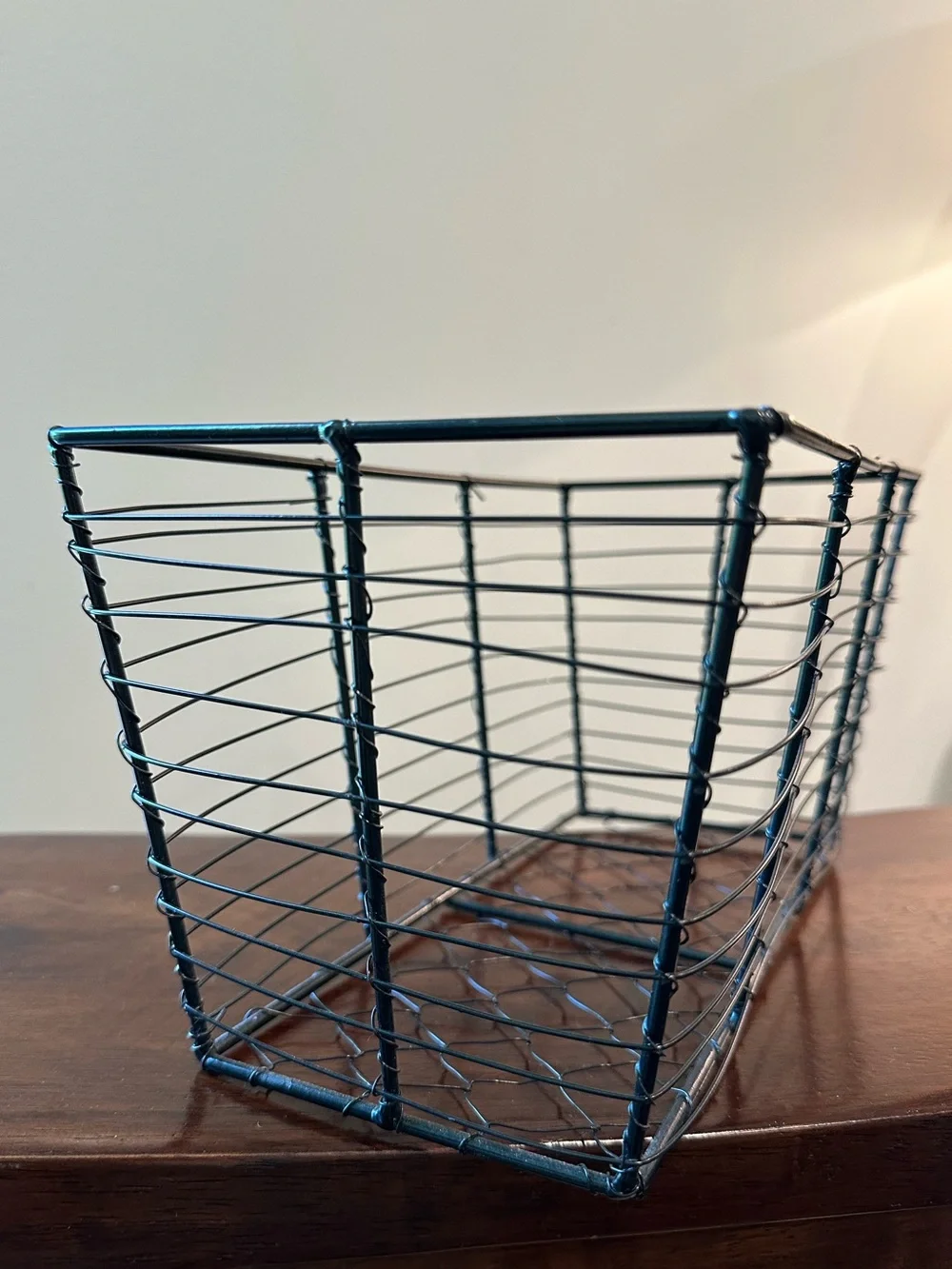 Vintage • wire • rectangular basket • black wire